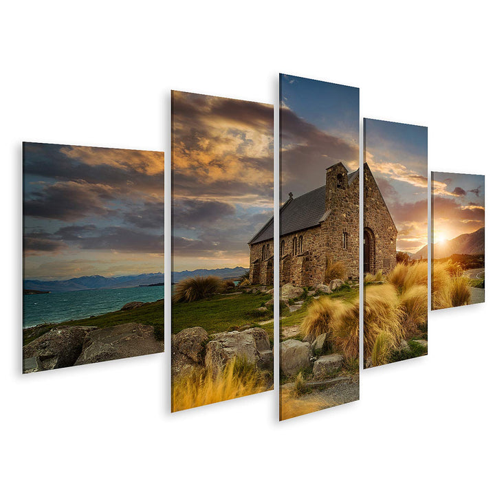 islandburner Bild auf Leinwand Kirche Good Shepherd Neuseeland Bilder Wandbilder Poster Leinwand 170