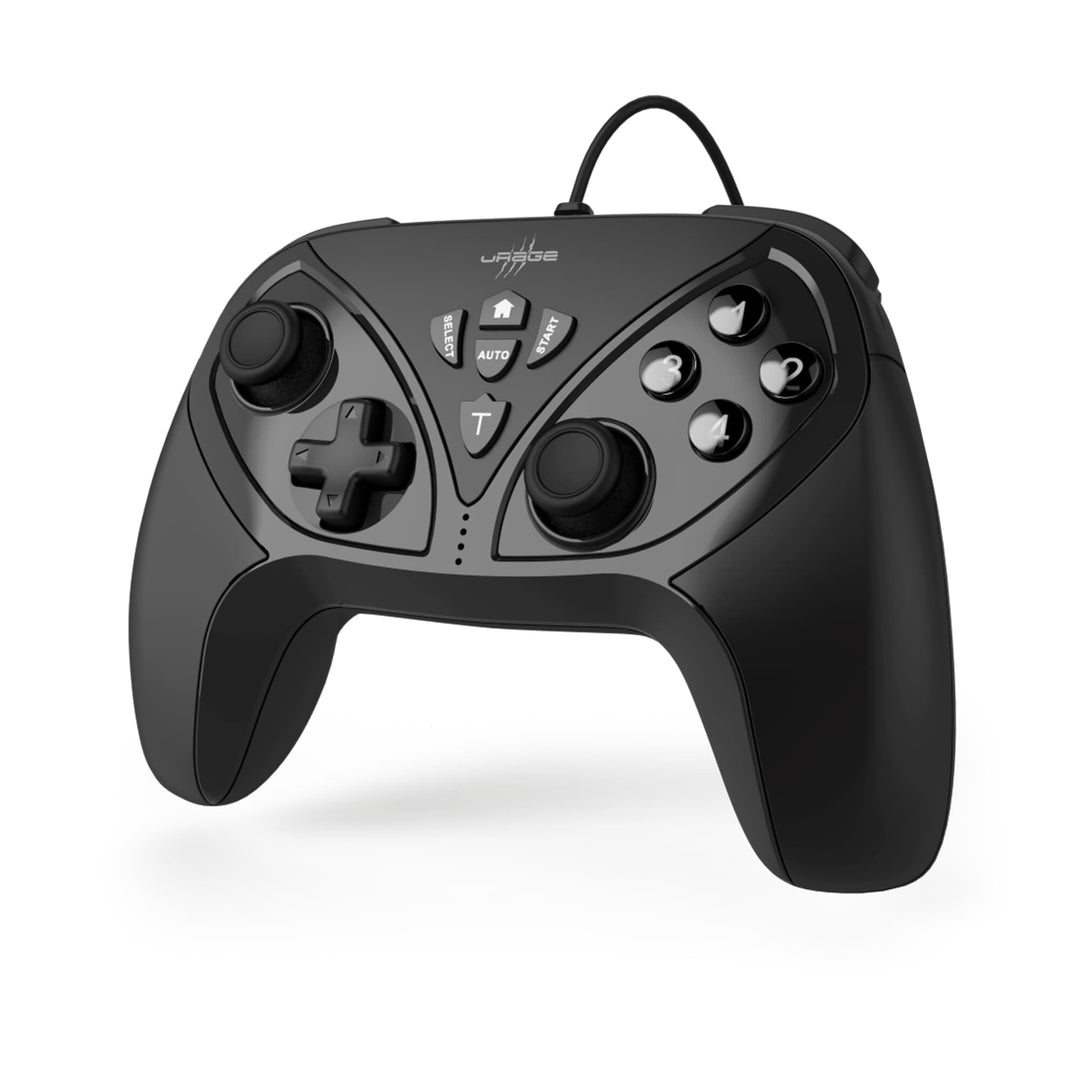 uRage Gamepad “Vendetta 210”, ergonomisches Design, 4 Zusatztasten, Dual-Vibration, Anti-Rutsch-Besc