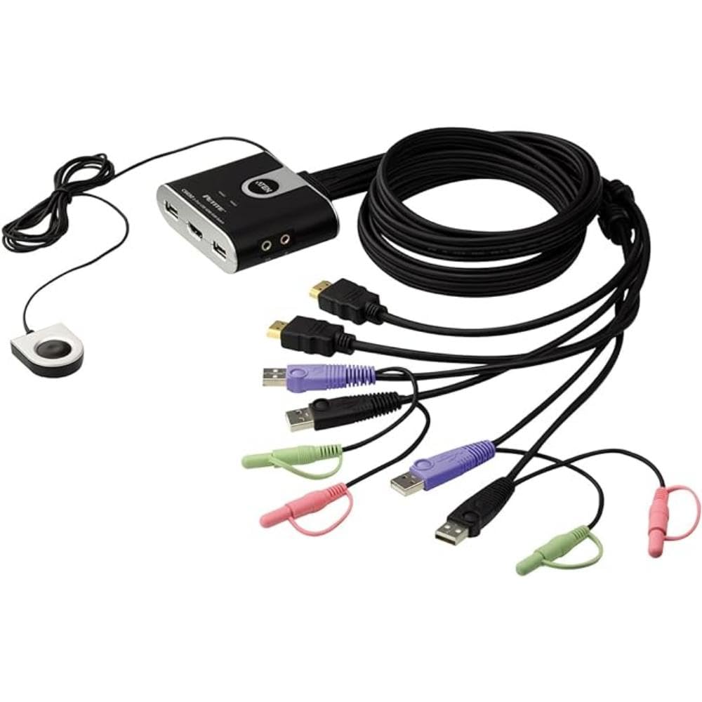 Best Price Square KVM Switch, 2 Port USB HDMI A/V, ATEN CS692 by ATEN Technology