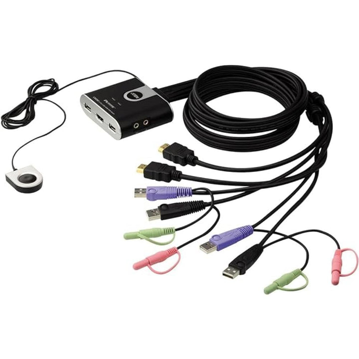 Best Price Square KVM Switch, 2 Port USB HDMI A/V, ATEN CS692 by ATEN Technology