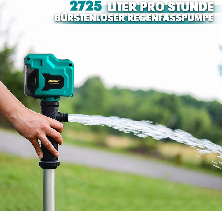 Mellif Akku Regenfasspumpe Wasserpumpe für Makita Akku 18V, max. Fördermenge 2725 L/h,Förderhöhe 8 m
