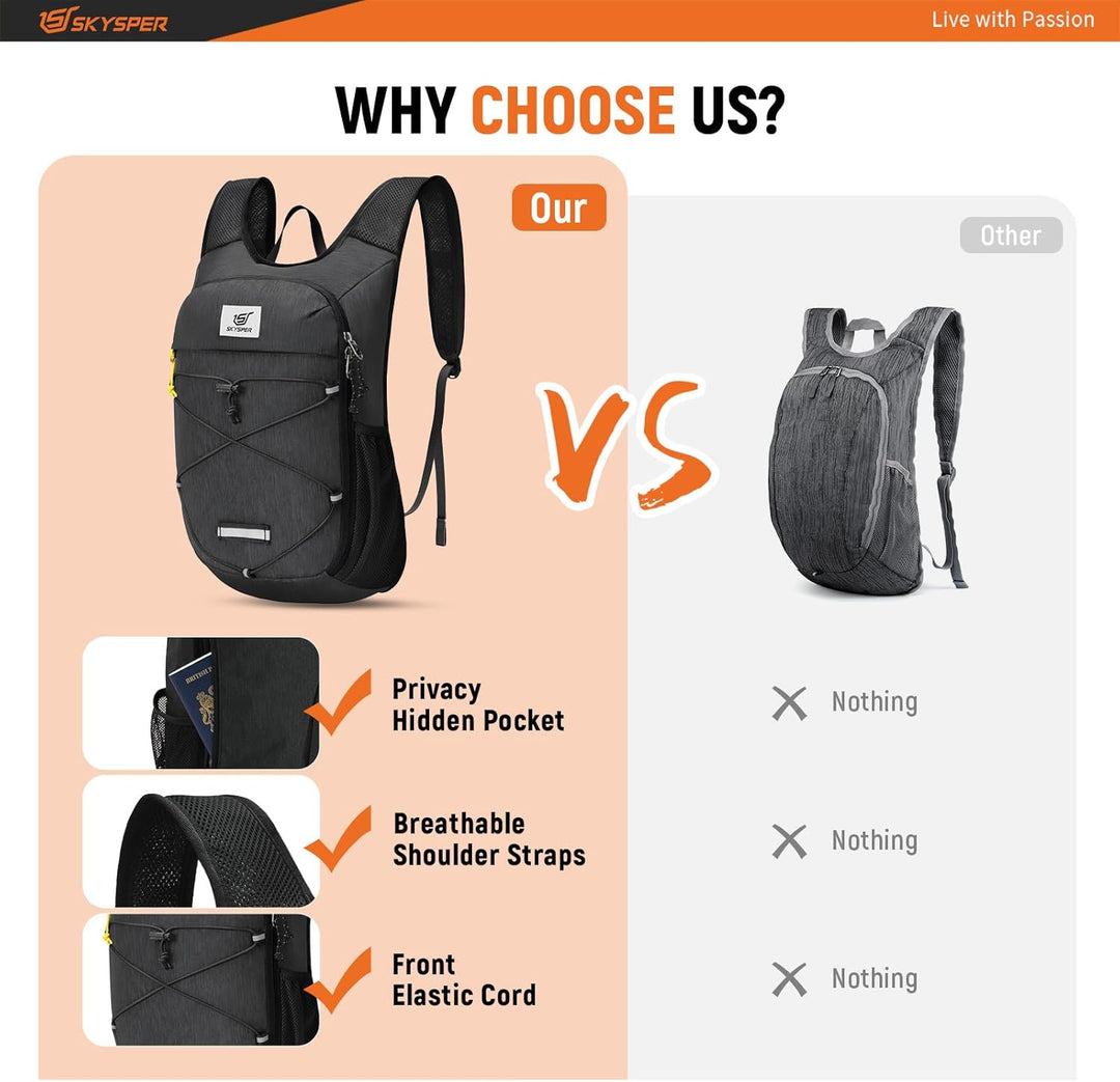 SKYSPER Rucksack Damen 10L Tagesrucksack Ultraleicht Daypack Wanderrucksack für Wandern Reisen Städt