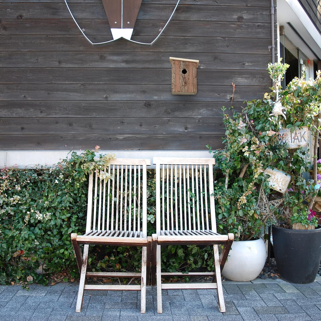 Relaxdays Nistkasten für Vögel, zum Aufhängen, Holz, Rinde, unbehandelt, 28 mm Einflugloch, HBT: 20x