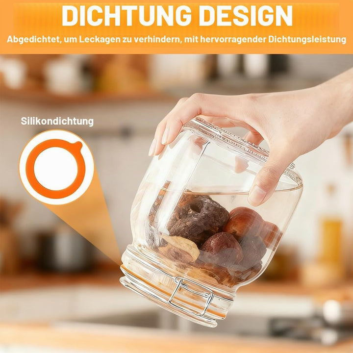 NAVESO 1L Fermentierglas Set, Fermentationsglas mit Gewicht, Gärglas mit Luftschleuse, Fermentierglä