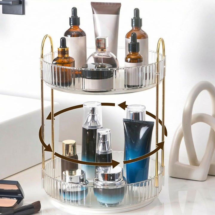 Make Up Organizer 360° Drehbar Schminktisch Organizer Kosmetik Organizer für Kosmetik Skincare Parfü