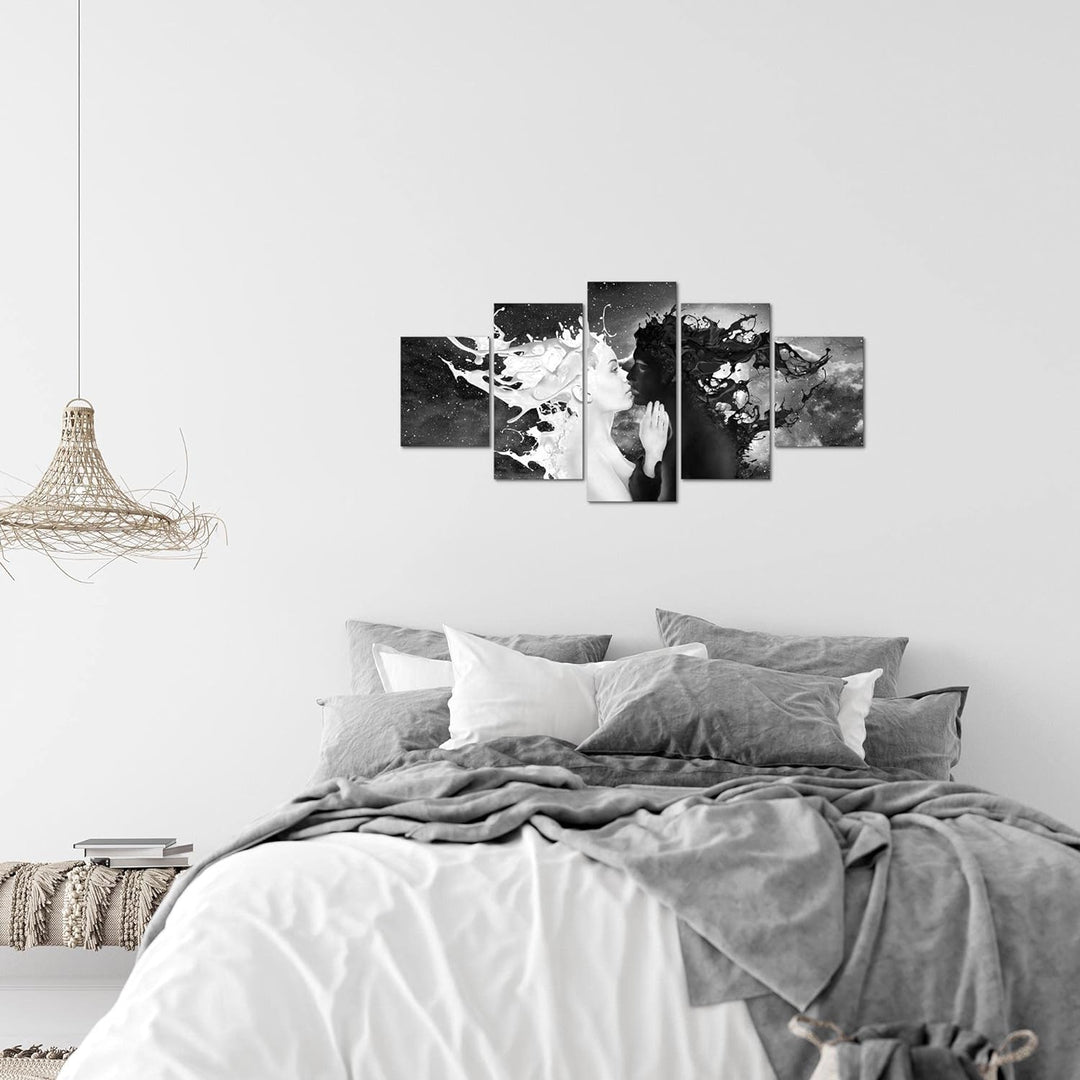 Runa Art Wandbilder Milk und Coffee 5 Teilig Bild auf Vlies Leinwand Deko Wohnzimmer Schlafzimmer Ab