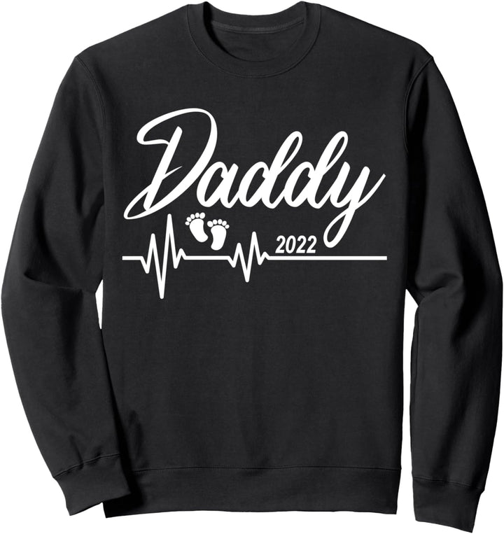 Daddy 2022 Herzschlag Minimalistisch Outfit Vater Papa Baby Sweatshirt