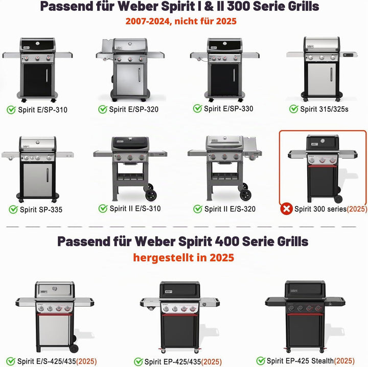 Onlyfire 44 X 30 CM Edelstahl Grillrost für Weber Spirit E310 E320 S310 S320, BBQ Grill Ersatz Eckig