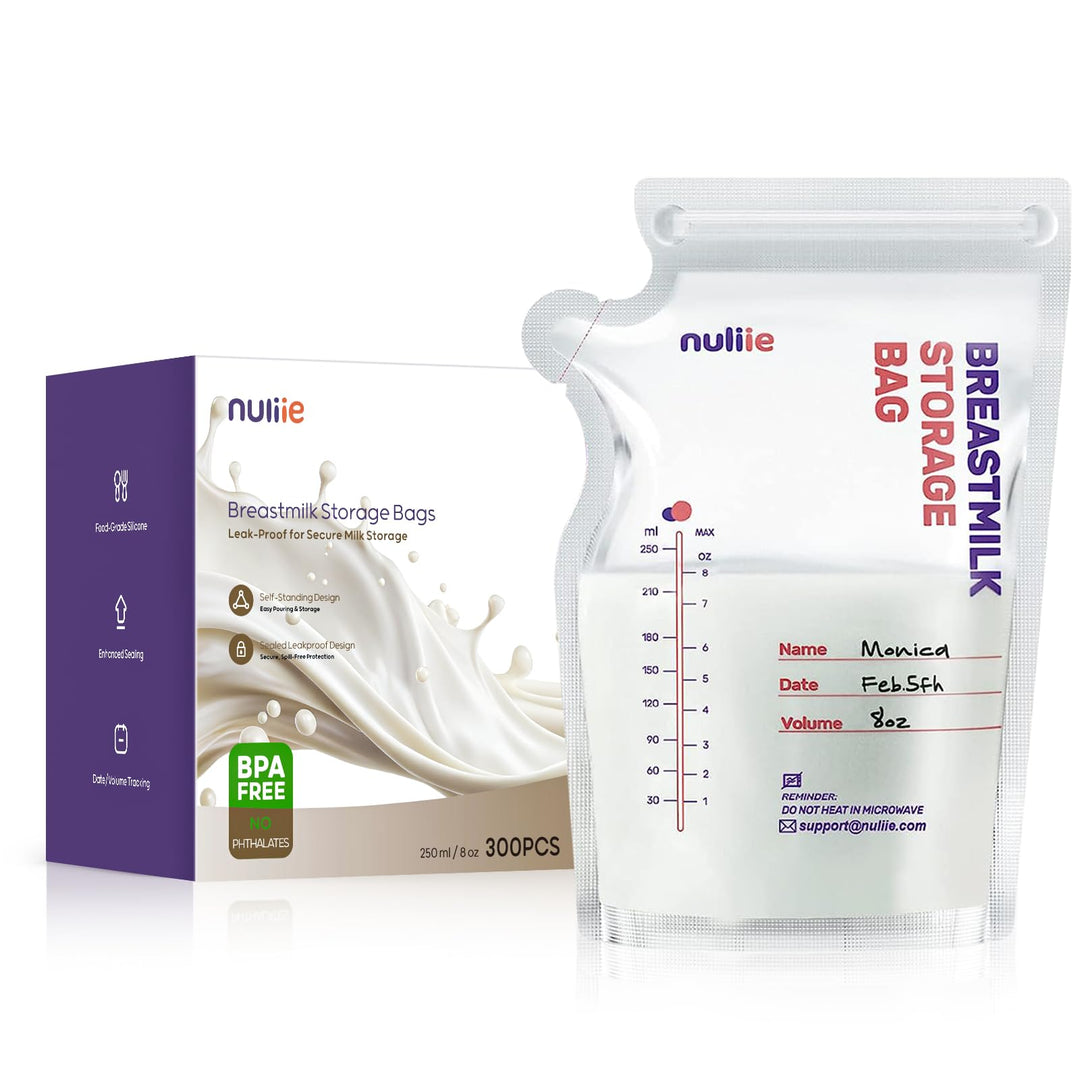 Nuliie 300 Stück Muttermilchbeutel, BPA-frei Muttermilch Aufbewahrung bag, Muttermilchbeutel mit Aus