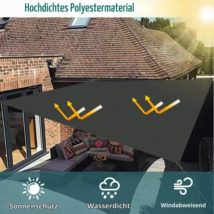 Sonnensegel wasserdicht rechteckig 2x3M, Sonnenschutz Terrasse UV-Schutz, wetterfest, ohne Bohren, 1