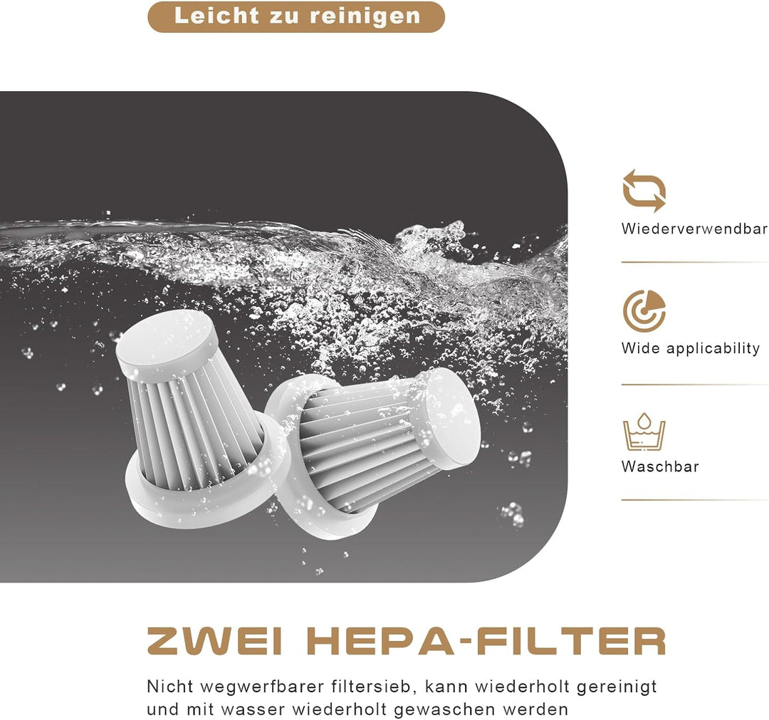 KITBEZN Handstaubsauger, 27KPA Handstaubsauger Akku Kabellos, 135W Autostaubsauger Stark, 4-in-1 Min