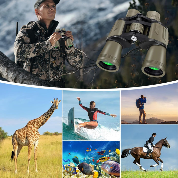 Fernglas für Erwachsene 20x50 mit Smartphone Adapte HD Fernglas mit FMC Objektiv Lens Leistungsstark