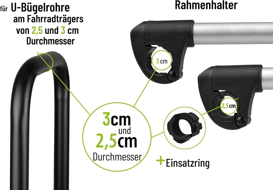 EUFAB 11248 Verstellbarer Strap-Rahmenhalter 40cm, Schwarz/Silber