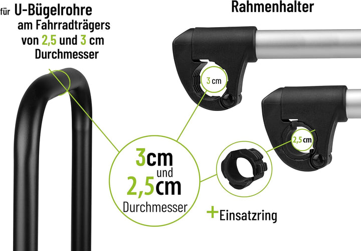 EUFAB 11248 Verstellbarer Strap-Rahmenhalter 40cm, Schwarz/Silber