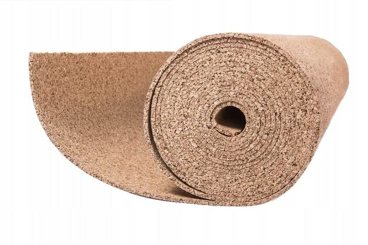 Rollenkork Meterware - Masse 1m x 10m - Fläche (10m²) - Dicke von 2mm bis 10mm - Schalldämmung von B