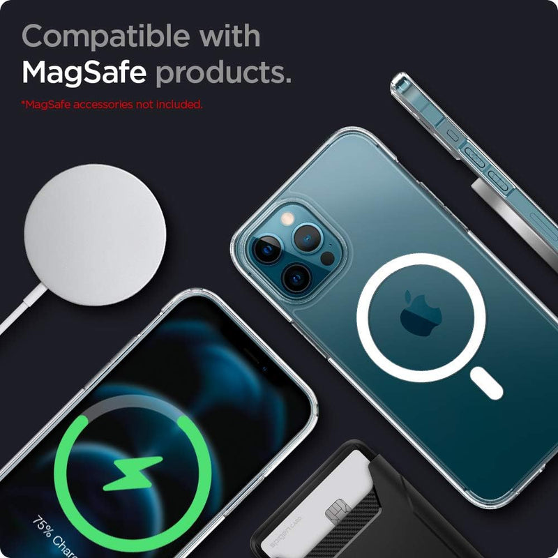 Spigen Ultra Hybrid MagFit Hülle Kompatibel mit iPhone 12 Pro Max Kompatibel mit MagSafe Magnetisch