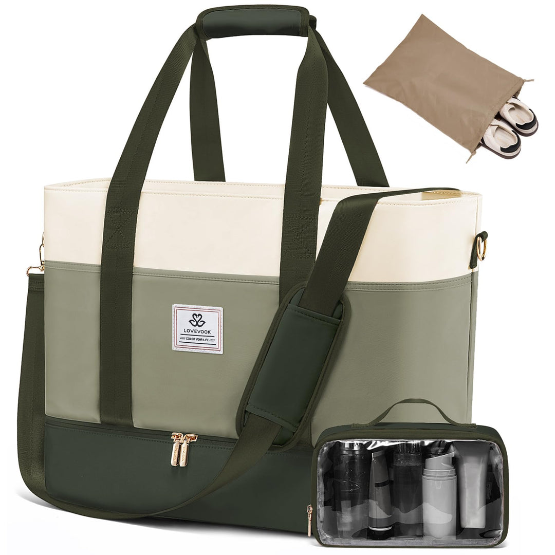 LOVEVOOK Reisetasche Damen, Wasserdicht Weekender Travel Bag mit Schuhfach, Duffle Bag Kliniktasche