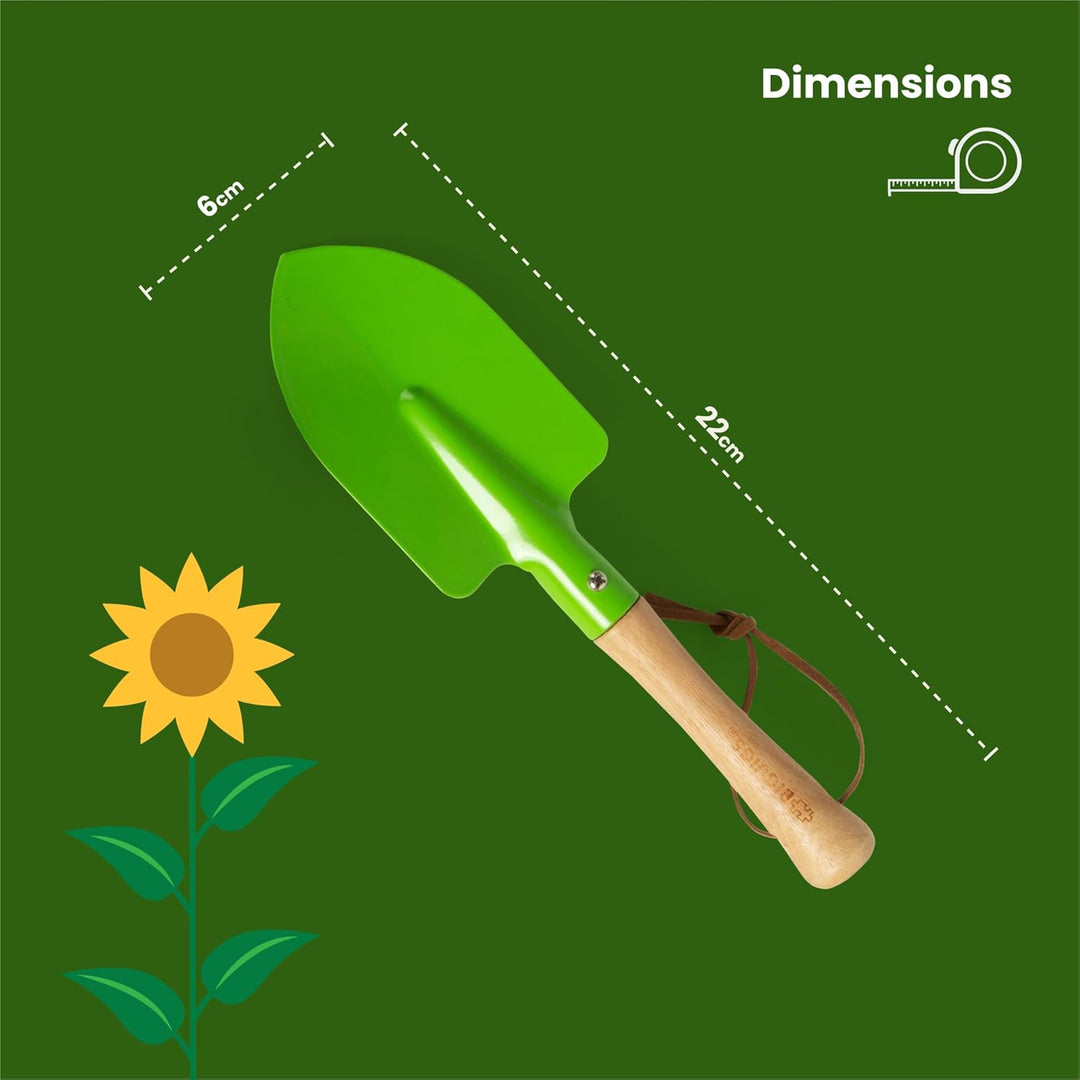 Bigjigs Toys Kids Gardening Tools Set - 3pc Metal Garden Tools Toy Set with Hand Fork, Trowel and Ra