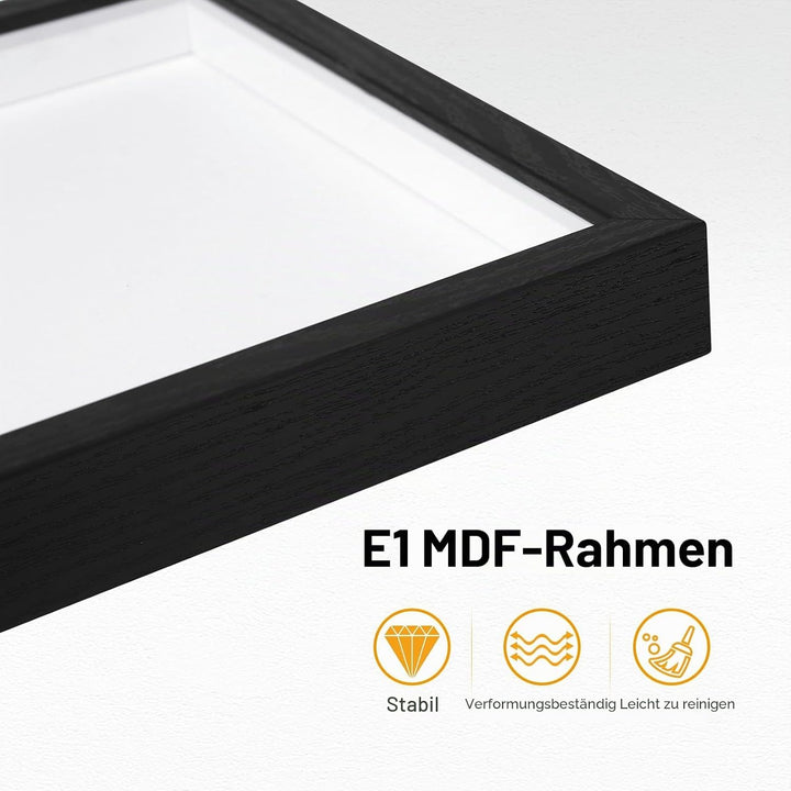 EUGAD 5er Set Bilderrahmen Fotogalerie, tiefer Rahmen für Objekte bis 3 cm, Holzrahmen mit Papier-Pa