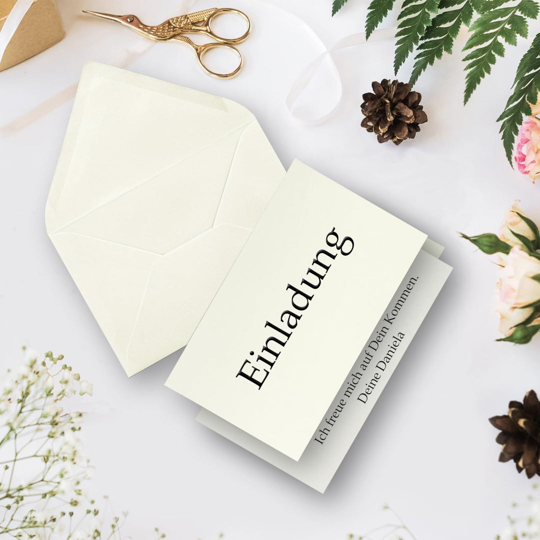 700x Faltkarten SET DIN A6/C6 mit Brief-Umschlägen in Natur-Weiss - inklusive Einleger - 14,8 x 10,5