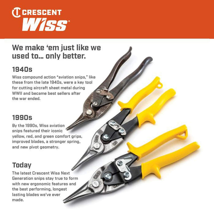 Wiss M1R 248mm/ 9-3/4-Inch MetalMaster Compound Action Aviation Snips, Cuts Straight to Left-Red Rot