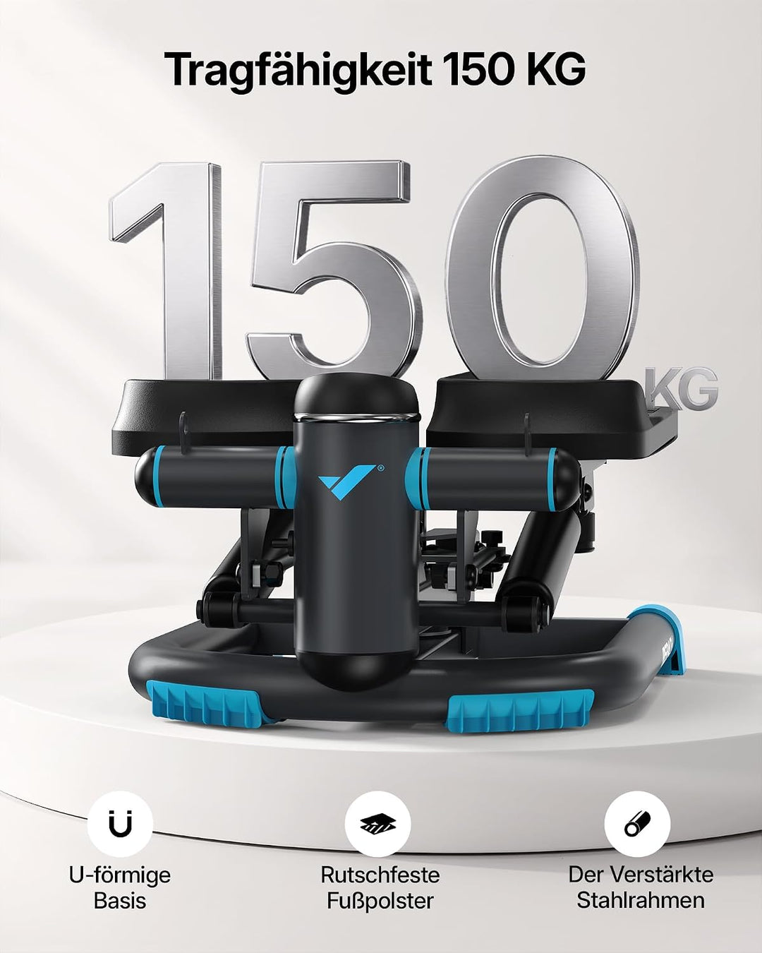 MERACH Mini Stepper für Zuhause, Swing Stepper mit 150 kg Belastung und Widerstandsbändern, Twist St