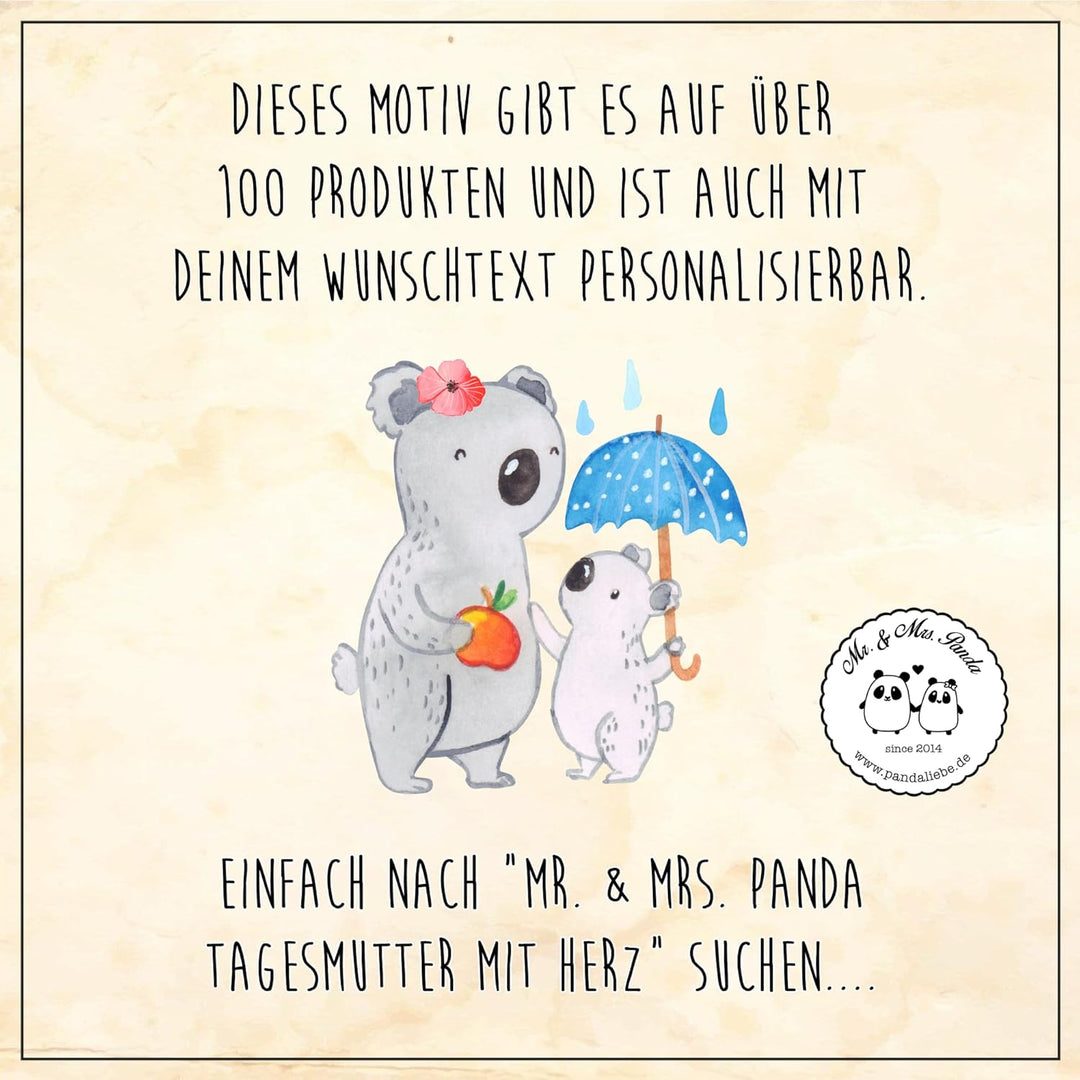 Mr. &amp; Mrs. Panda 40 x 60 cm Fussmatte Tagesmutter mit Herz - Geschenk, Abschied, Türmatte, Vorleger,
