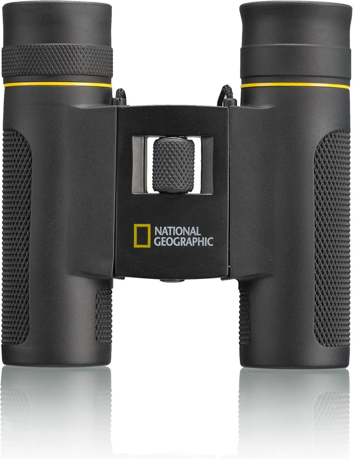 National Geographic 10x25 Taschenfernglas mit faltbaren Augenmuscheln für Brillenträger, Gummierung,