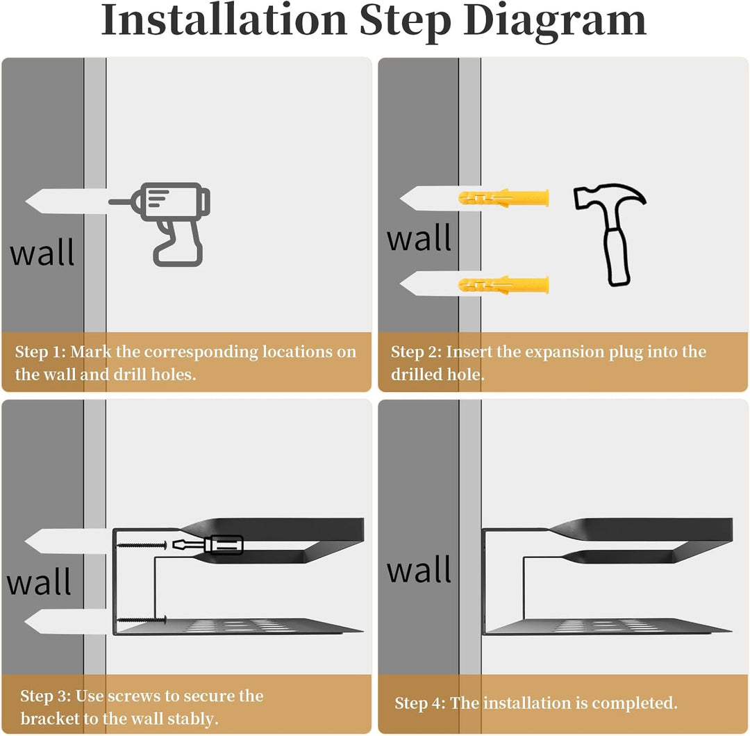 Uten Wandregal Metall, Bad Regal Kücheregal 2er Set, Metallregal Wand 40cm mit Handtuchhalter, für W