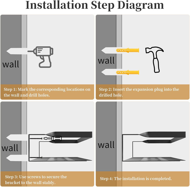 Uten Wandregal Metall, Bad Regal Kücheregal 2er Set, Metallregal Wand 40cm mit Handtuchhalter, für W