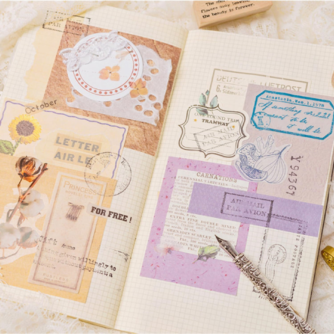 600 Blatt Vintage Scrapbook Papier, MaehSab DIY Journaling Supplies Dekorative Bastelpapier Ästhetis