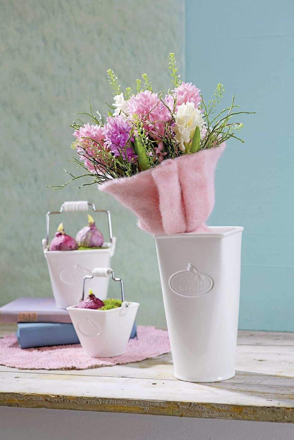 Blumentopf Würfel Sandra's Secret Garden weiss eckig 17 cm Ø 18,0 x 18,0 cm von Sandra Rich
