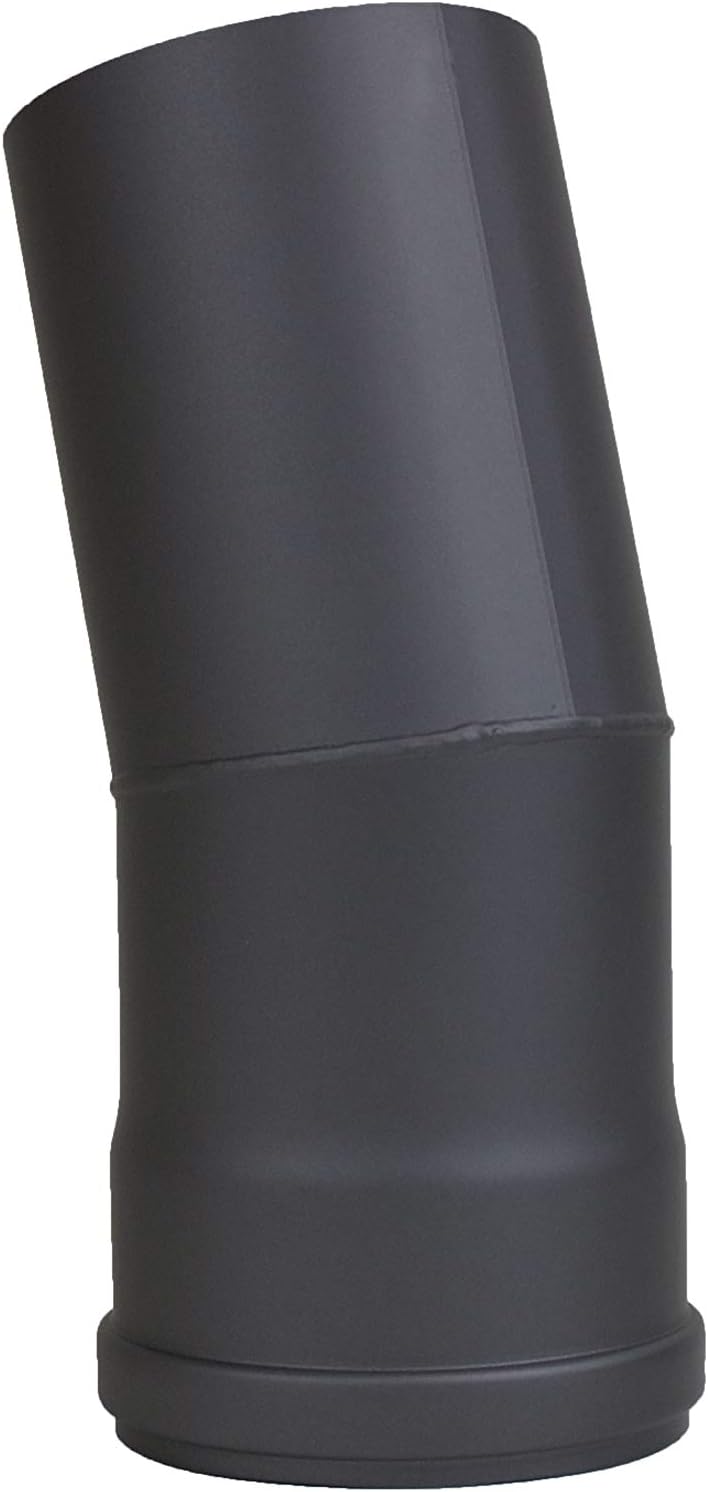 LANZZAS Pelletrohr Bogen 15° starr - Durchmesser 100 mm - Farbe: schwarz - inklusive Silikon-Dichtri