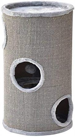 nanook Kratztonne Kratzbaum Condo mit Spielball, Sisal Plüsch, grau 70 cm Grösse L: 70 cm Grau, Gr&#