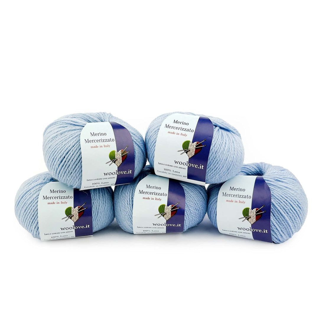 Tricot Cafè – Merzerisierte Merinowolle - Garn 100% reine Wolle Made in Italy - Wollknäuel zum Häkel