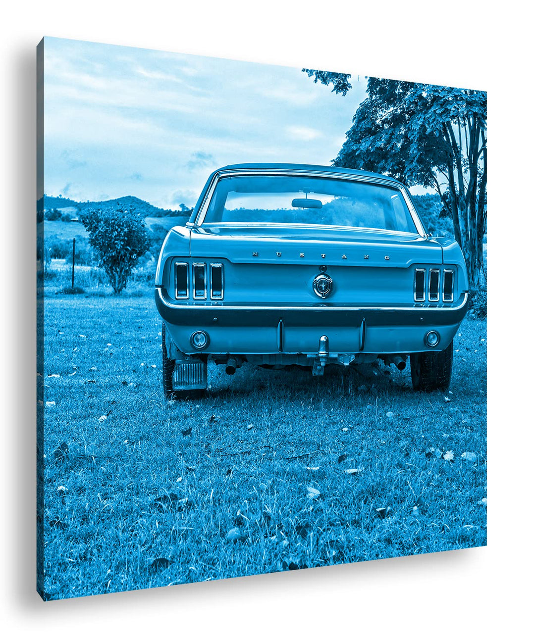deyoli Alter Mustang Format: 60x60 Effekt: Zeichnung als Leinwandbild, Motiv auf Echtholzrahmen, Hoc