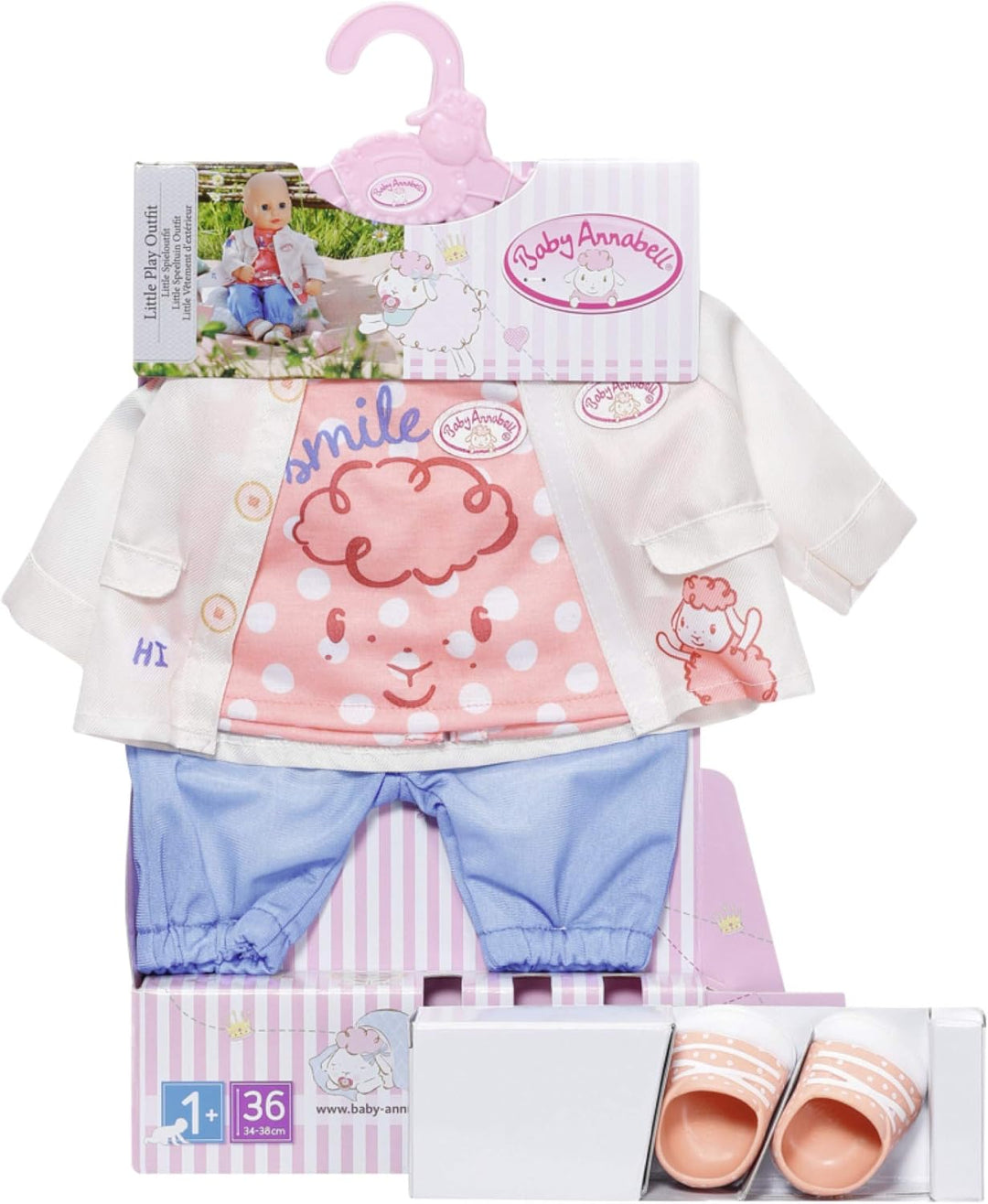 Baby Annabell Little Spieloutfit mit Shirt, Hose, Jacke und Schuhen für 36 cm Puppen, 704127 Zapf Cr