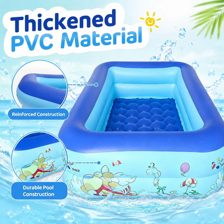 Aufblasbarer Pool - Rechteckig Verdickt Für Garten Hinterhof Sommer | | Stabiles PVC Material Übergr