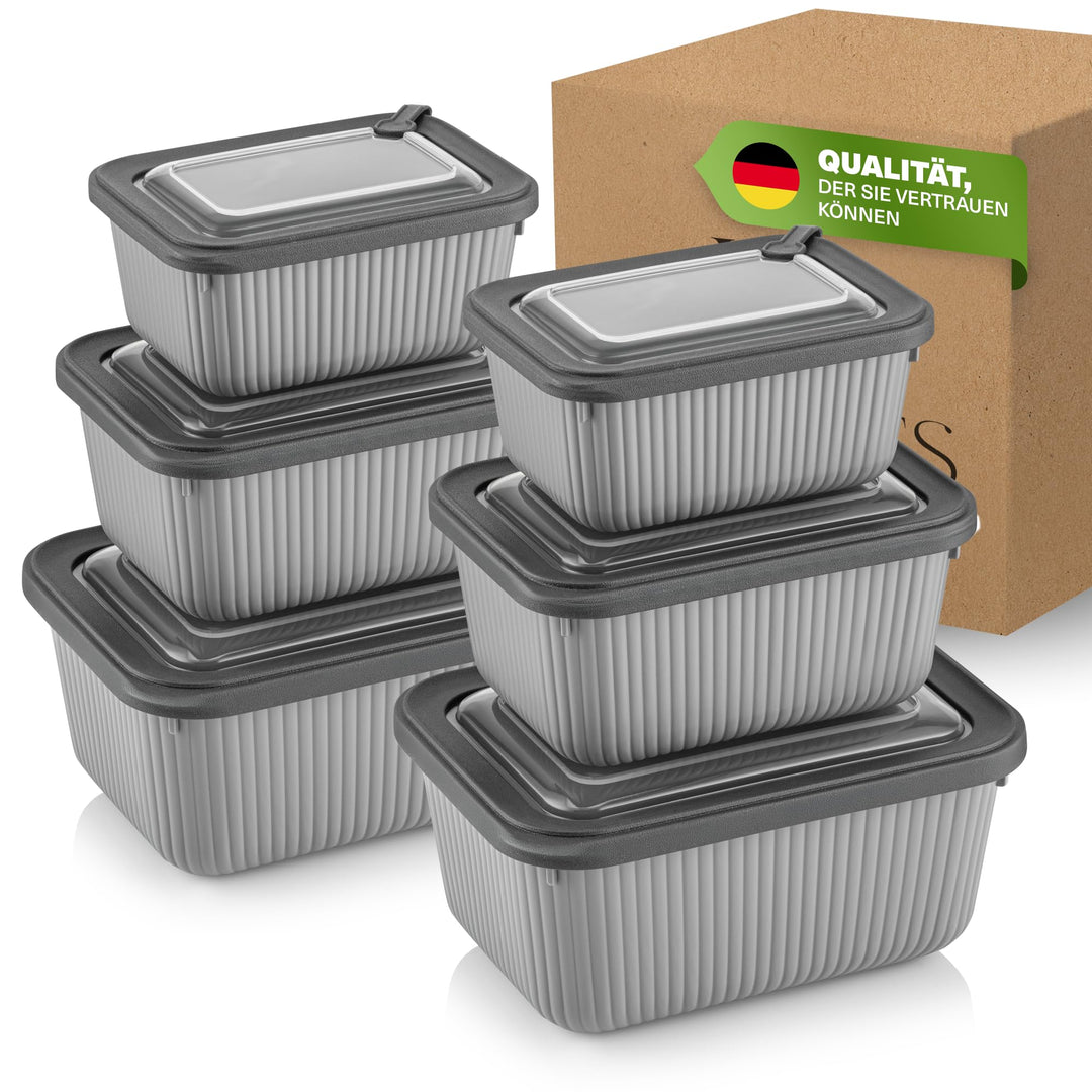 Viwares Frischhaltedosen im 6er Set mit transparentem Ventildeckel, Aufbewahrungsbehälter, Küche, st