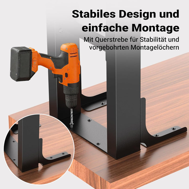 Wiltec Bankkufen aus Stahl 2er Set Vierkantrohren 40x43 cm schwarz pulverbeschichtet Bankgestell Ban