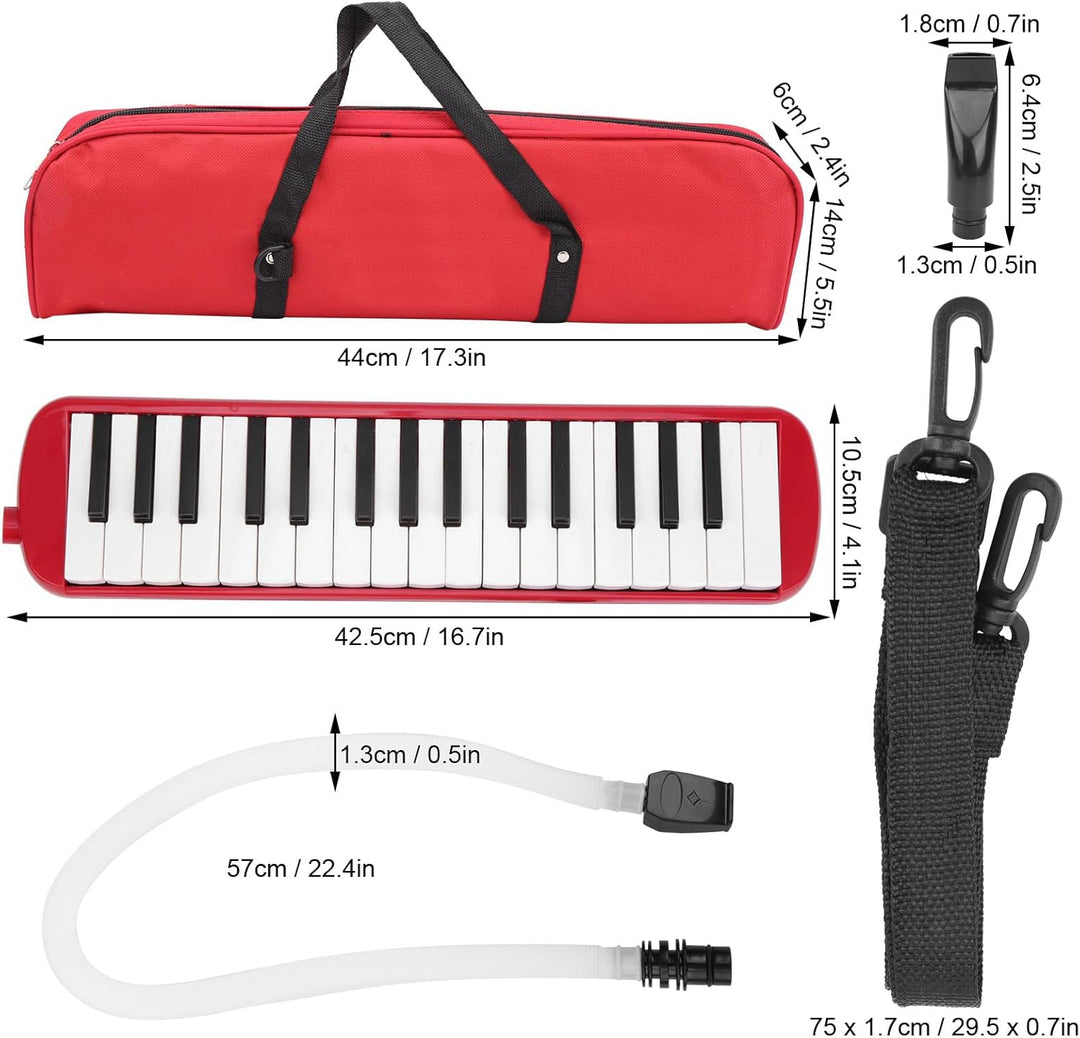 32 Tasten Melodica ABS IRIN Melodica Geeignet für Anfänger Übungstasche Blasmusikinstrument Tastatur