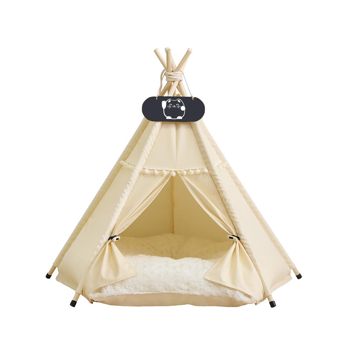 Tipi Zelt für Haustiere mit Doppelseitigem Kissen Hundezelt Abnehmbar und Waschbar Luxery Hundehöhle