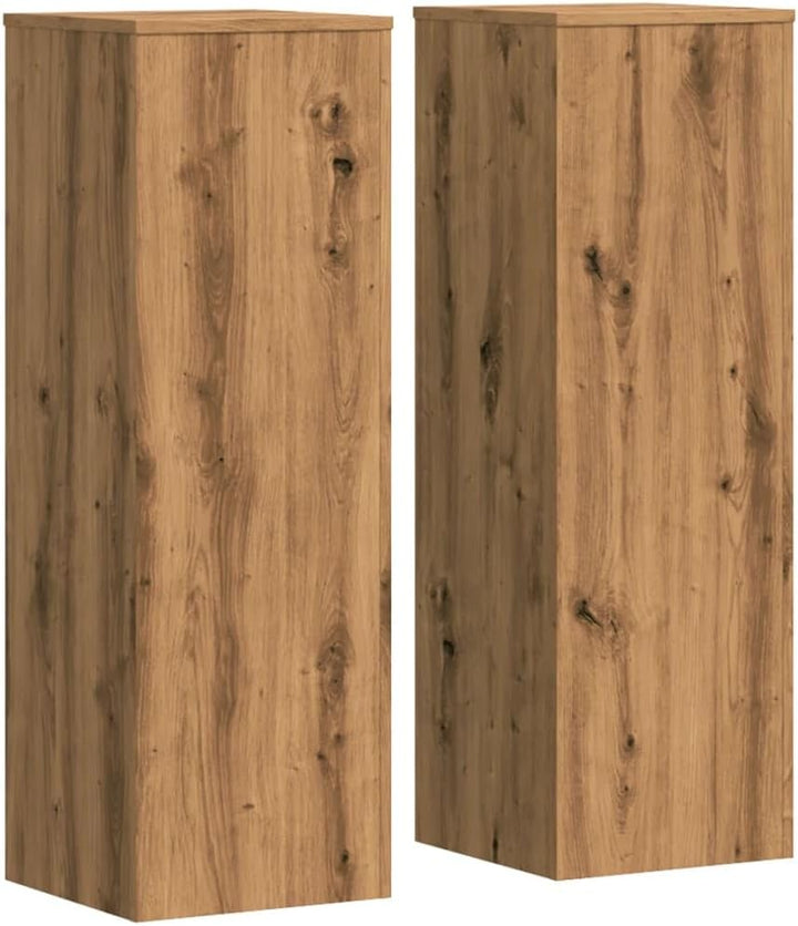 Pflanzenständer 2 STK. Artisan-Eiche 33x33x100 cm Holzwerkstoff Pflanzenregal, Blumenregal Indoor/Ou