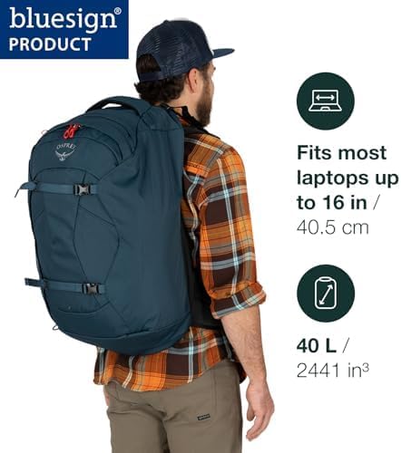 Osprey Herren Farpoint Herren Reiserucksack Rucksack (1er Pack) O/S - Fassungsvermögen 40L Schwarz,