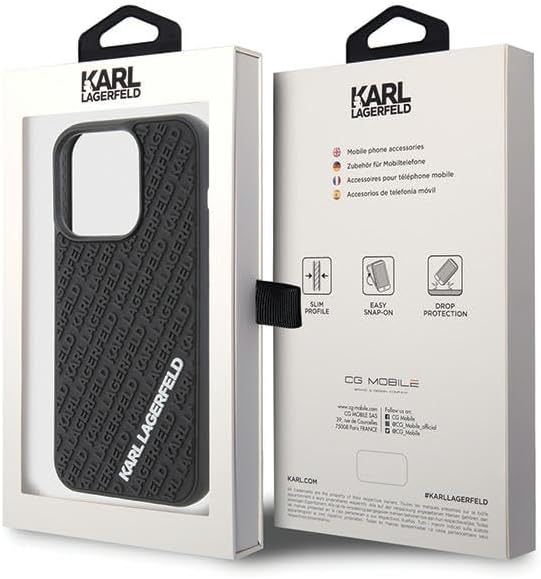 Karl Lagerfeld KLHCP15L3DMKRLK Hülle für iPhone 15 Pro 6.1" Schwarz hardcase 3D Rubber Multi Logo