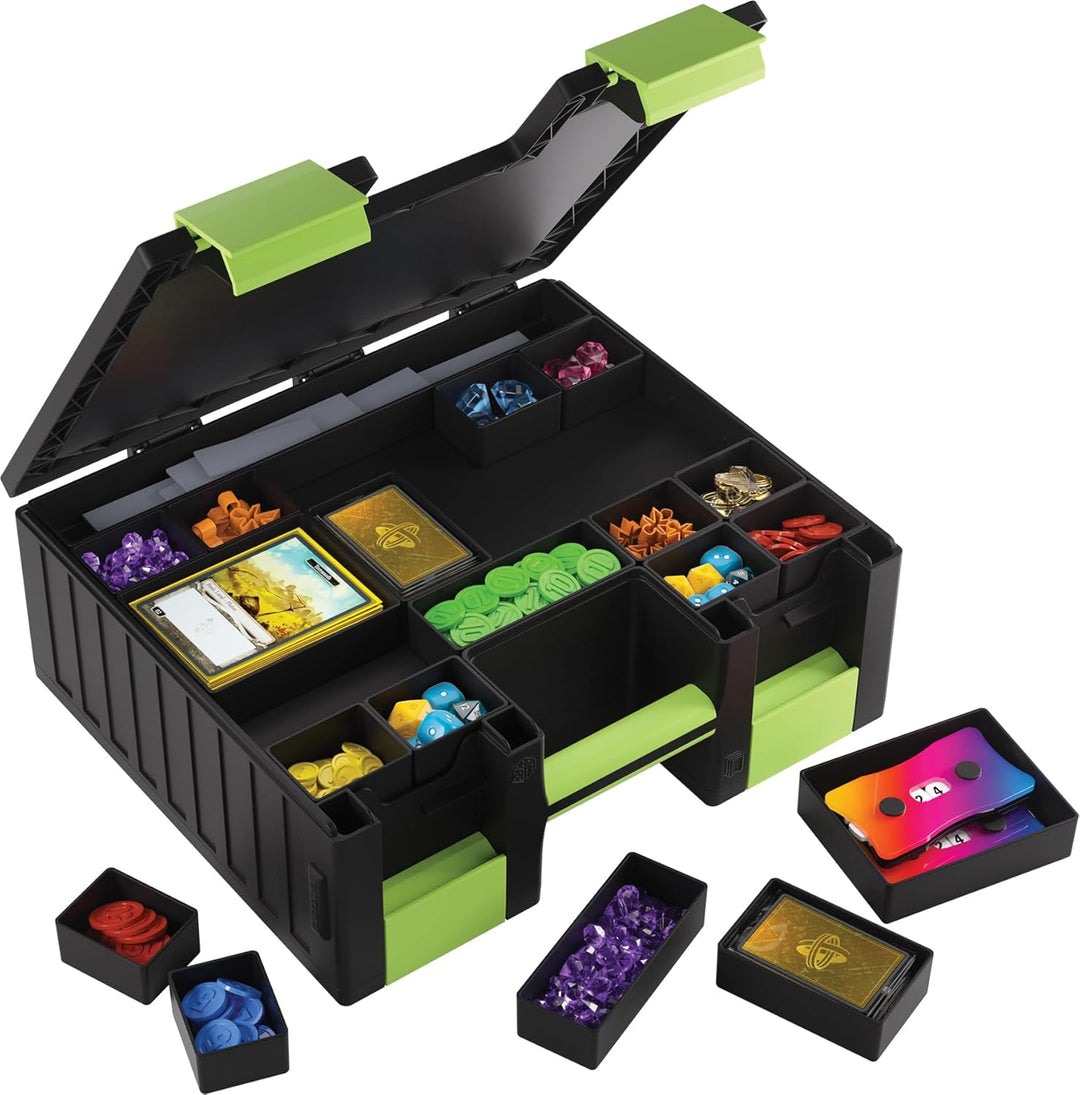 Gamegenic, Game Castle Black/Green, Aufbewahrungstasche für Karten und Spielzubehör mit optionalem S