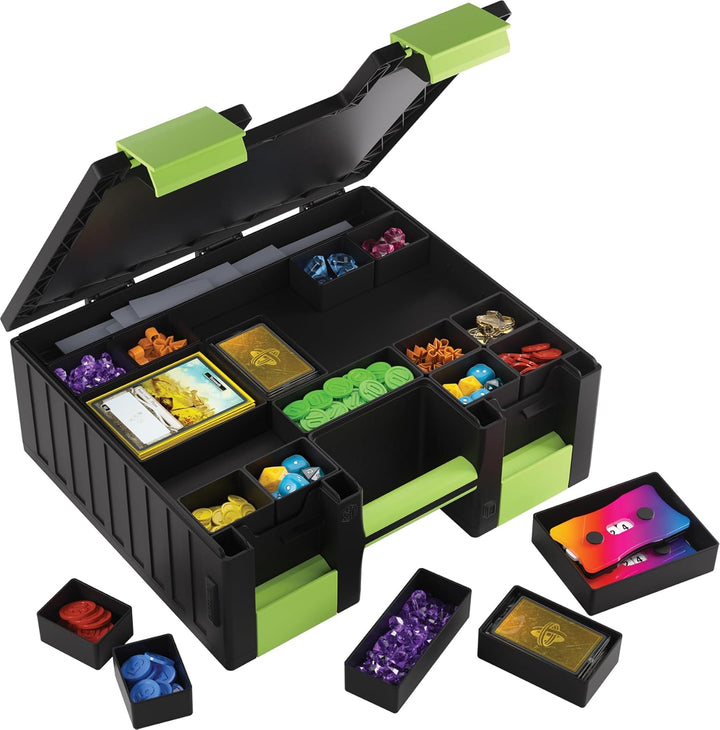 Gamegenic, Game Castle Black/Green, Aufbewahrungstasche für Karten und Spielzubehör mit optionalem S