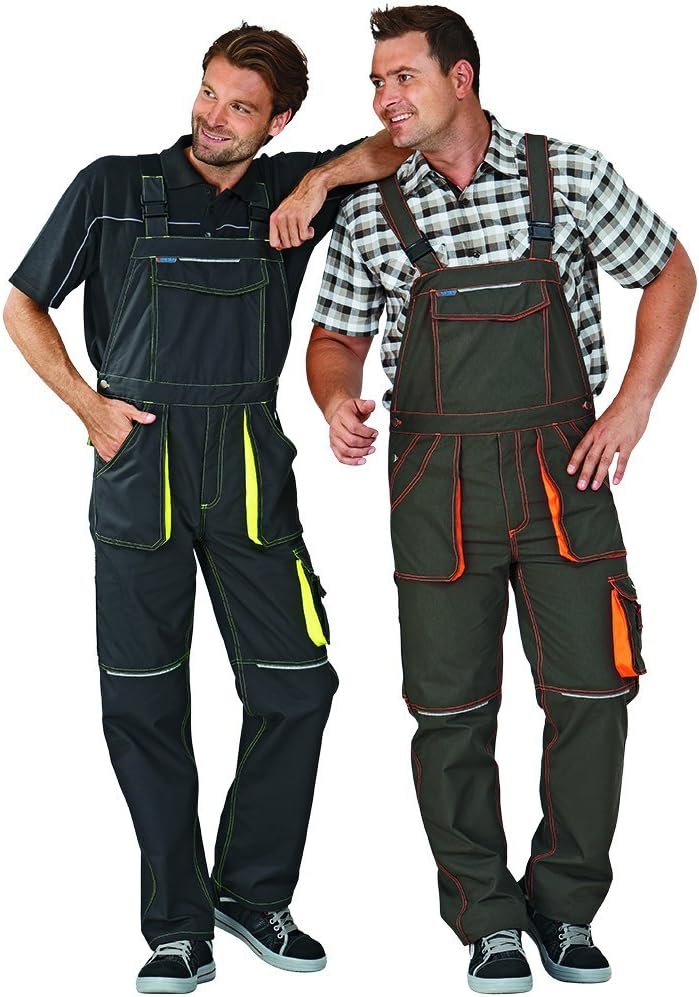 Planam Grösse 56 Unisex Basalt Neon Latzhose anthrazit gelb Modell 6230 Anthrazit/Gelb 56, Anthrazit