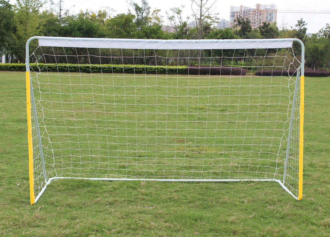 Tragbares Stahl-Fussballtor für Outdoor-Gartentraining mit verrottungsfestem Fussballnetz und schwar