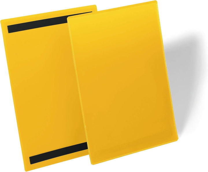 Durable Magnetische Kennzeichnungstasche A4 hoch, Packung à 50 Stück, Gelb, 174404 A4 Hochformat, A4